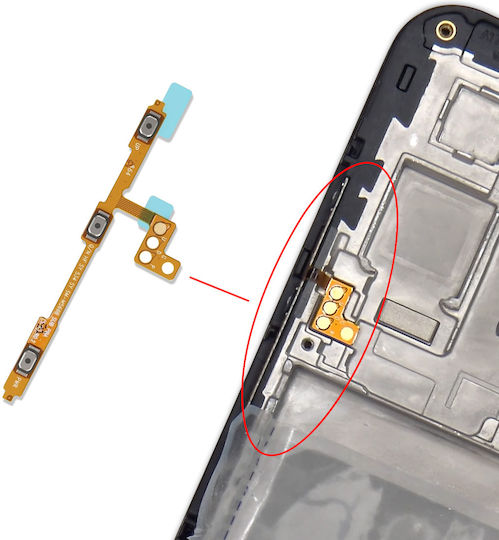 Clappio Power Volume Button Flex Cable Compatible Galaxy A17 4g 5g Orange