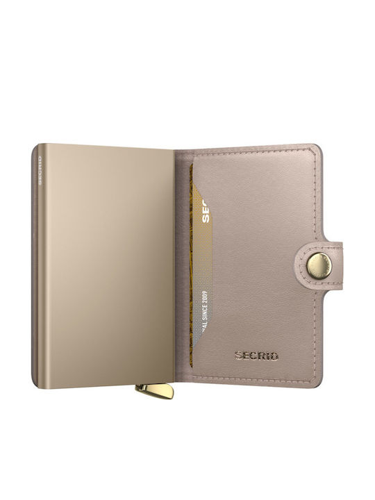 Premium Miniwallet Δερμάτινο Ανδρικό Πορτοφόλι με RFID Μπεζ