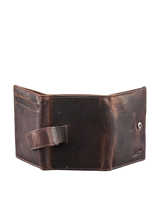 Leather Men's Wallet with RFID Tabac Brown