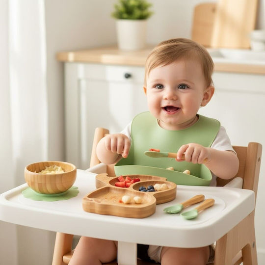 Queen Mother Queen Mother Baby- und Kinder-Essgeschirr Mint Elephant Aus Bamboo Grün 5 Stück