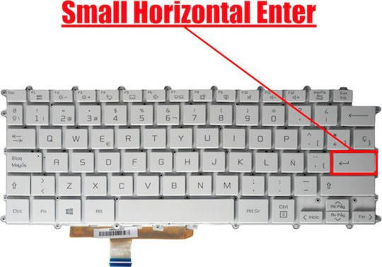 Spanish Laptop Keyboard for LG Gram 14z90p 14t90p 14z95p KT0120B7BK03ITA01 AEW74230112T SN8000B-FPC-X03H SN8000BU MBN664635XX AFP76386304 SG-A4920-2EA Unspecified Frame Backlit White Code 41381ESWhite