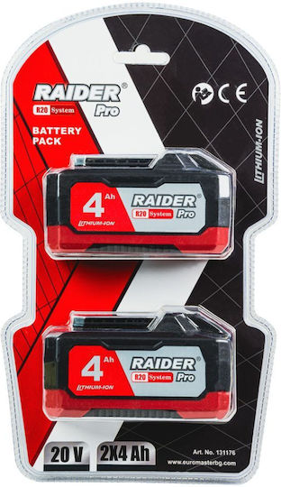 Raider R20 Rechargeable Battery Set 20 V 2x4 Ah Rdp-r20 System