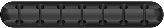 Cable Organizer Flippy Self-adhesive Multifunctional 7 Support Slots 11.8x2.2cm Black