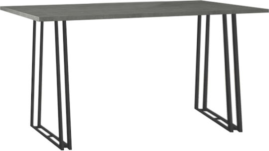 Gable Table Kitchen Wooden with Metal Frame 140x80x76cm