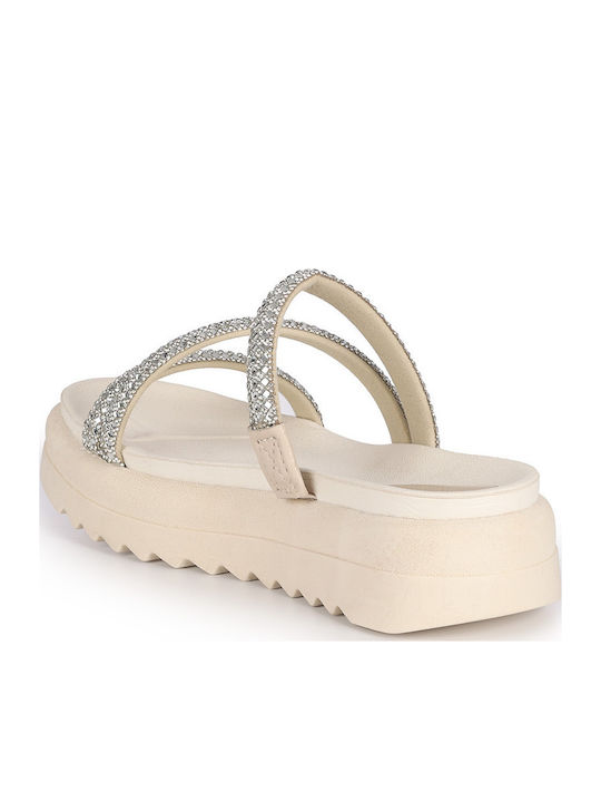 Leather Women's Anatomic Flatforms Silver