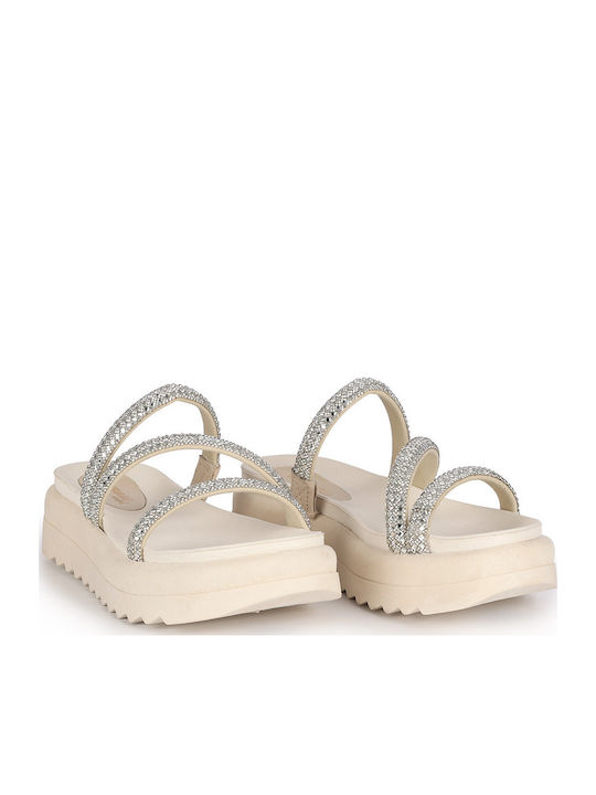 Leather Women's Anatomic Flatforms Silver