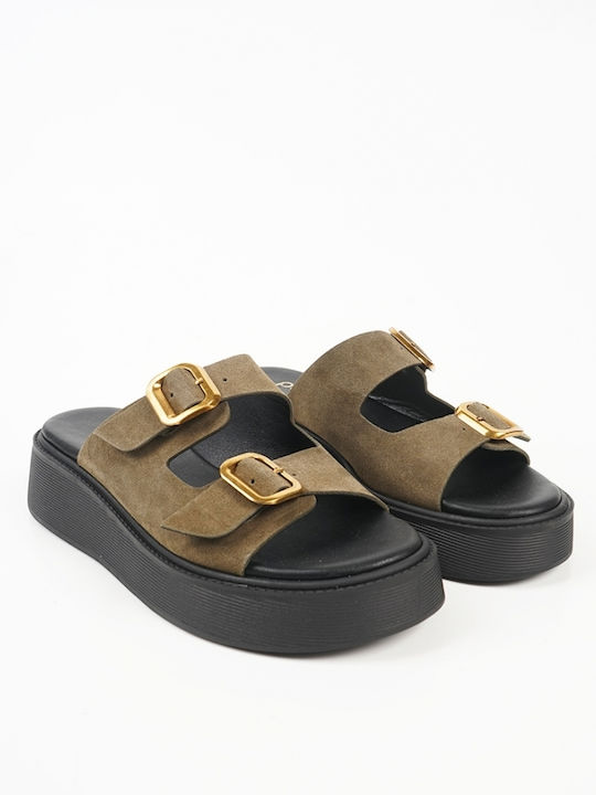 Γυναικεία Σανδάλια Flatforms Χακί