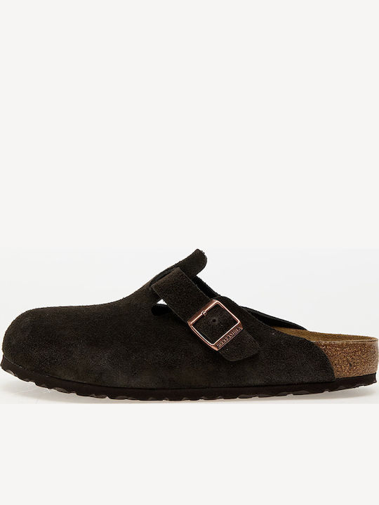 Birkenstock Boston Leder Holzschuhe Braune