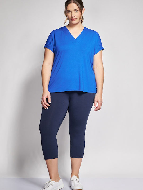 Bluza Damă Polo Mâneci Scurte Albastră