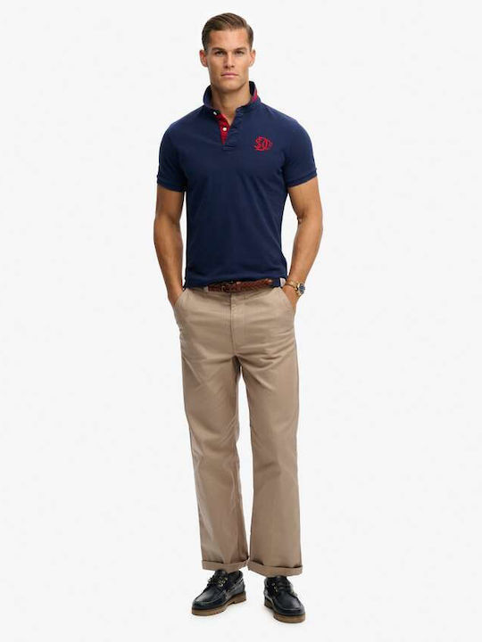 Polo Short Sleeve Blouse Darkest Navy/red