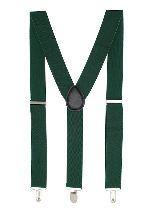 Unisex Adult Suspenders Buticcochet Dark Green Metal Clasps 35 Mm Br505