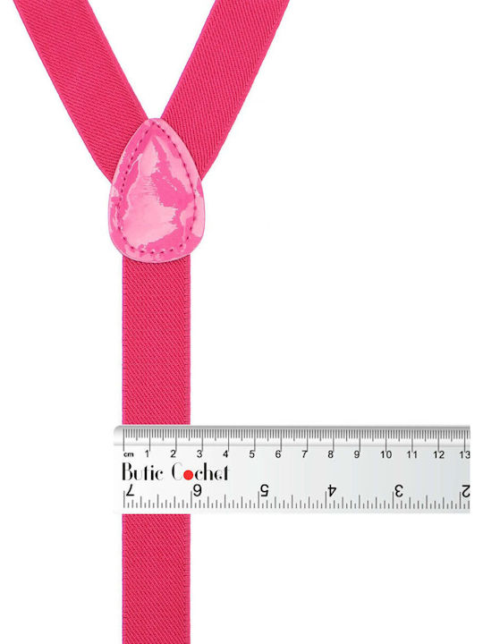 Slim Unisex Suspenders Buticcochet Synthetic Material Metal Clasps 25 Mm Fuchsia Br440