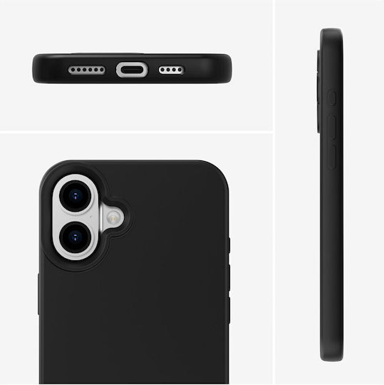 4Smarts Cupertino Back Cover Σιλικόνης Μαύρο (iPhone 16)