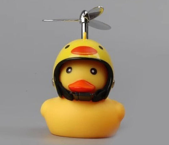 Rață Decorativă Flippy Sistem de Montare pentru Bicicletă Motocicletă Mașină Lămpi 7.5 X 9 Cm Cască Galbenă