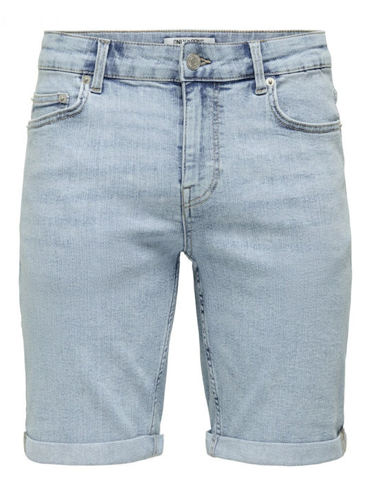 Herren Shorts Denim Blauen
