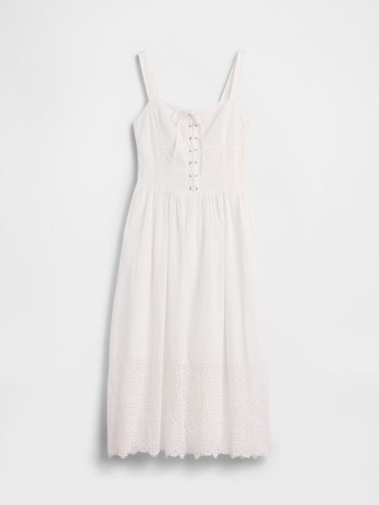 Summer Midi Shirt Dress White