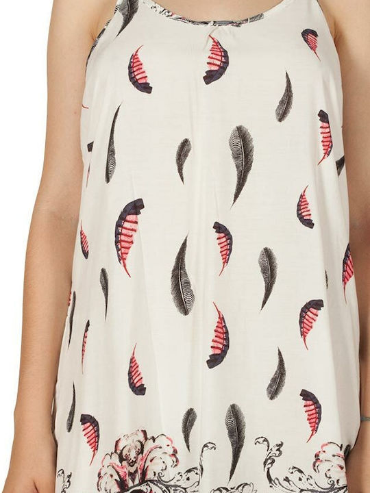 Summer Mini Athletic Dress with Spaghetti Straps White