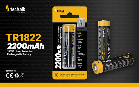 Technik Rechargeable Battery 18650 Li-ion 2200mAh 3.7V 1pc