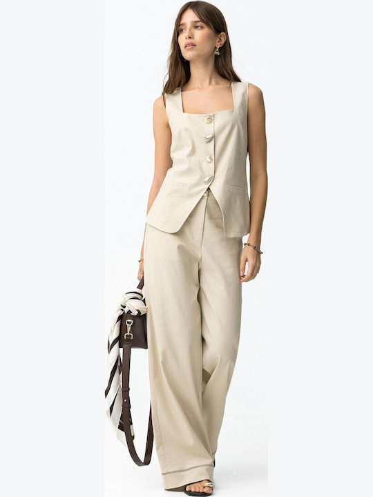 Tiffosi Damen Leinenhose Beiges Tiffosi Damen Leinenhose Beiges