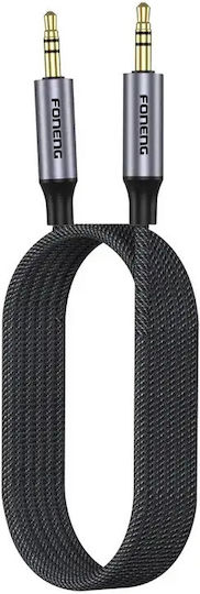 Foneng USB Typ-C Kabel USB 2.0 männlich 3,5 mm Schwarzes 1 m