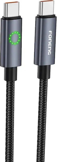 Foneng USB 2.0 Kabel USB-C männlich - USB-C 60W PD Schwarzes 1,2m