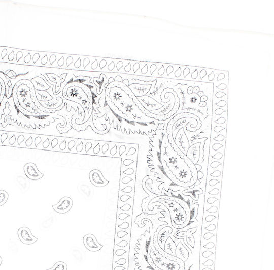 Bandană Din Bumbac Mărime 55 X 55 Cm Imprimeu Mandala Albă Es2192