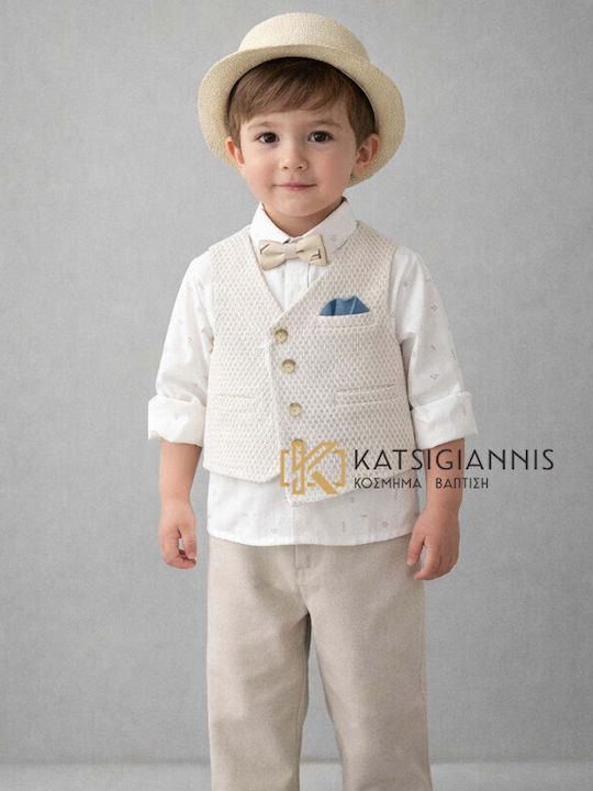 Guy Laroche Boys Baptism Suit with Vest 6pcs Turquoise