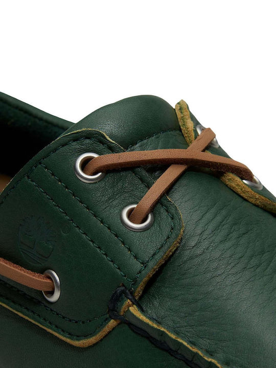 Δερμάτινα Ανδρικά Boat Shoes σε Πράσινο Χρώμα