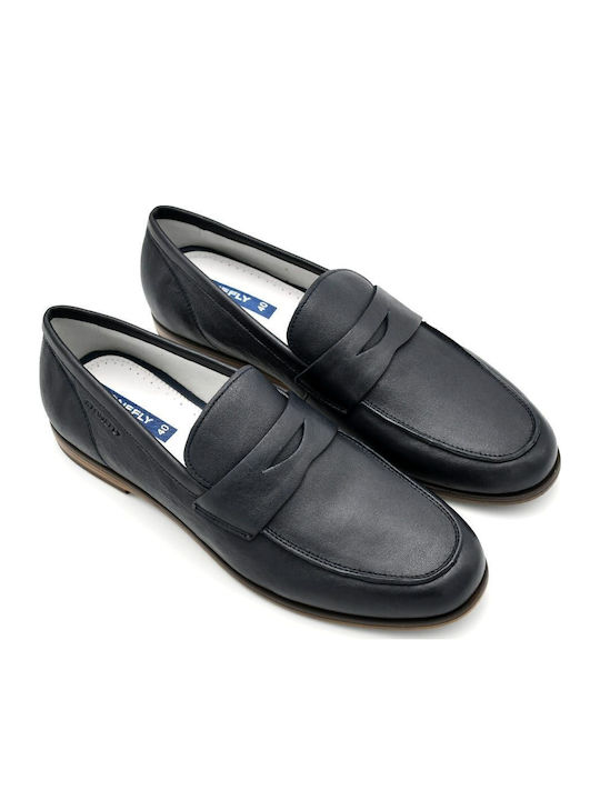 Steve 4 Leather Men's Loafers in Blue Color