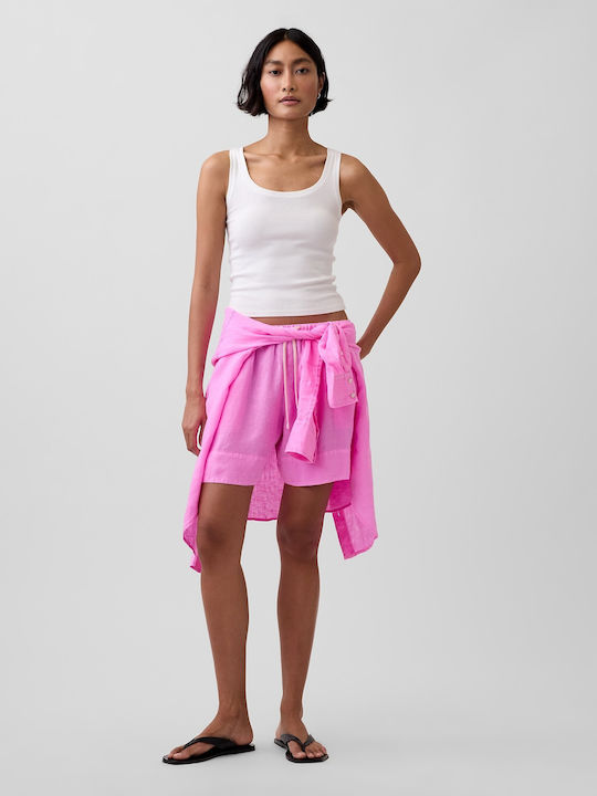 Women's Linen Shorts Pink