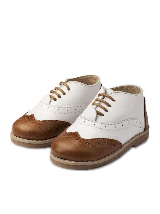 Babywalker Δετό Brogues Taufschuhe für Jungen Aus Leder Weiße