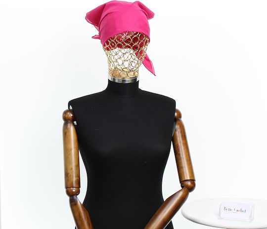 Bandana Din Bumbac Mărime 55 X 55 Cm ButicCochet Culoare Solidă Fucsia Es2251