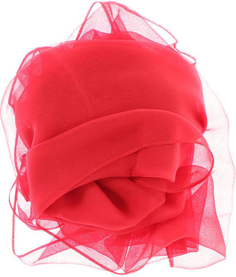 Women's Scarf Solid Color Buticcochet 80% Polyester 20% Viscose Red Es3361