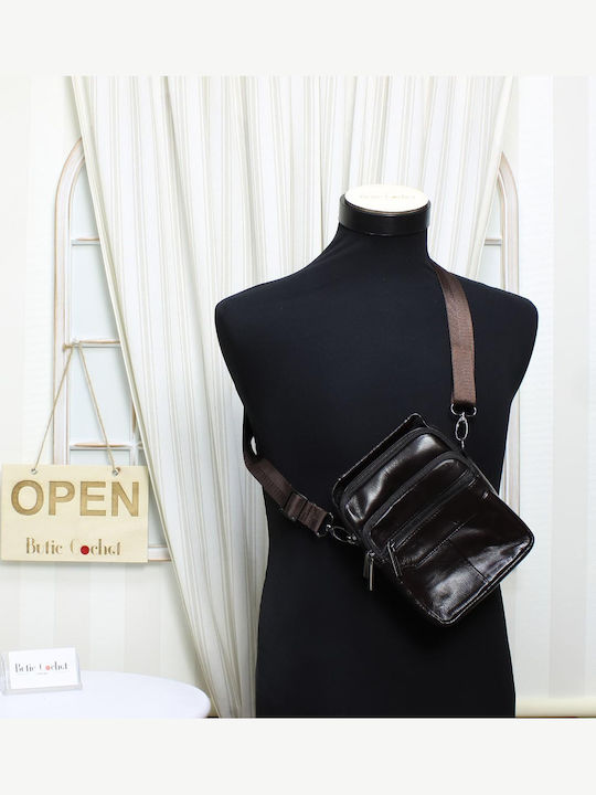 Leder Damen Schultertasche Braun