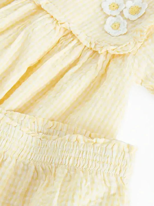 Kids Dress Short Sleeve Yellow