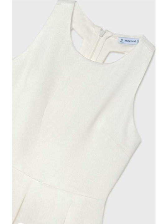 Mayoral Girls Dress Sleeveless Ecru