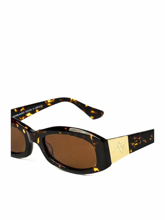 AV Sunglasses Orla Unisex Sunglasses with Brown Tartaruga Metallic Frame