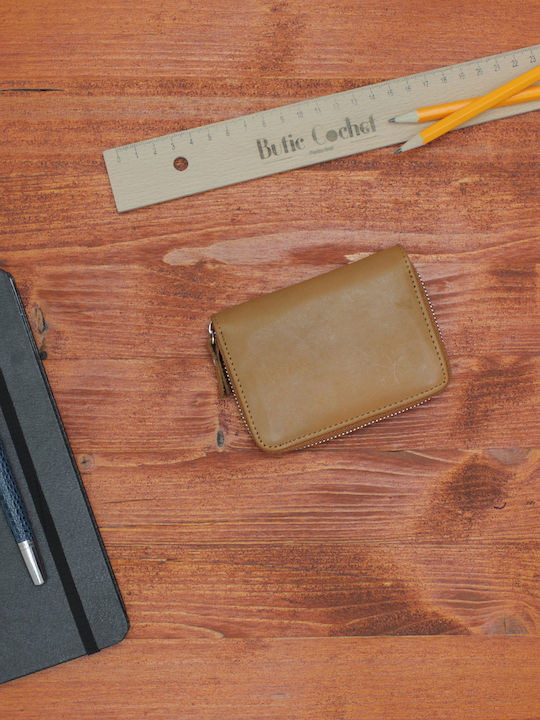Leather Men's Card Wallet Brown