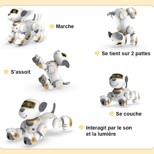 Techkidz Remote Control Animated Dog Sound Light Effects Marcus Model White Yellow