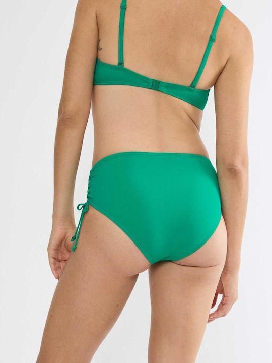 Mix & Match Summer Midi Bikini Slip with Laces Green