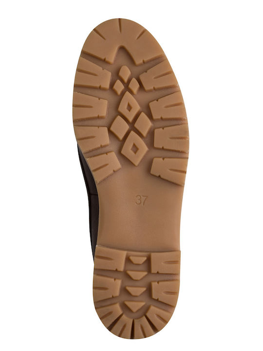 Δερμάτινα Γυναικεία Boat Shoes σε Καφέ Χρώμα
