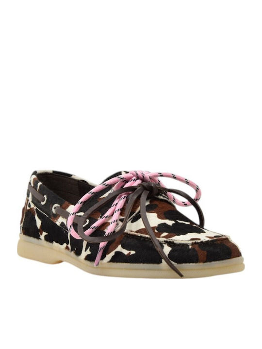 Leather Women's Moccasins in Brown Colour E509-kafe