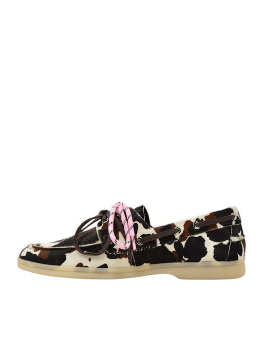 Leather Women's Moccasins in Brown Colour E509-kafe