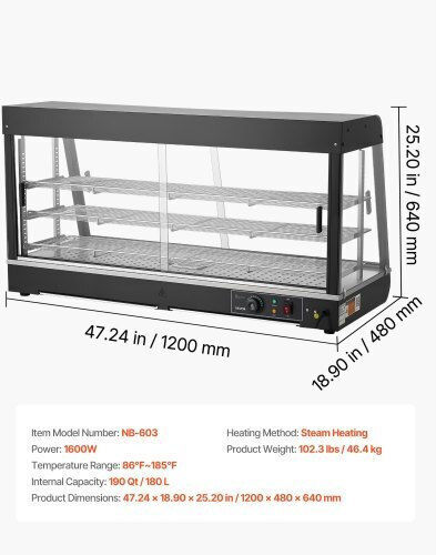 Vevor Θερμαντικό Μπουφέ με Ισχύ 1600W
