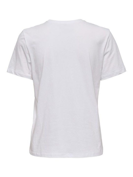 Damen T-Shirt Weiß / Rot