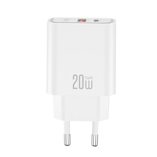 XO GaN Wireless Charger with USB-A Port and USB-C Port 20W Quick Charge 2.0 Quick Charge 3.0 Quick Charge 4.0 White (CE40)