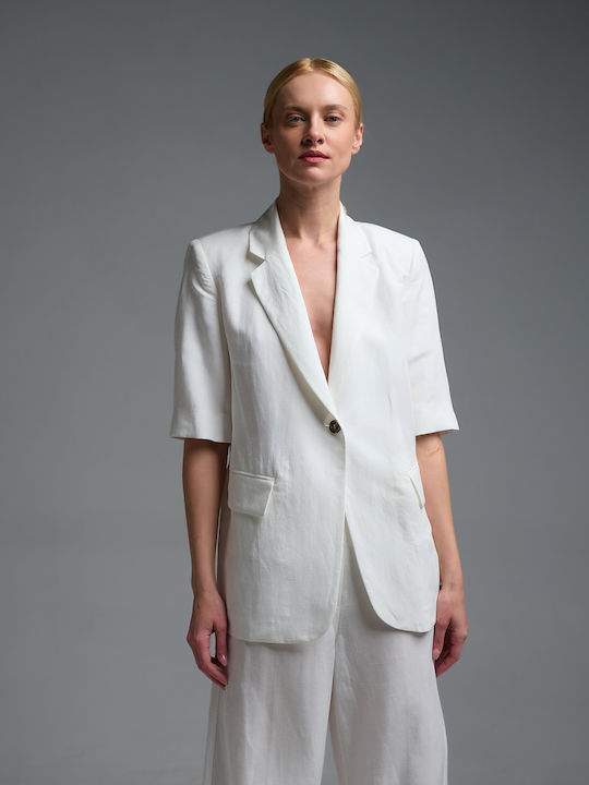 Marella Kurzes Damen Blazer Weiß
