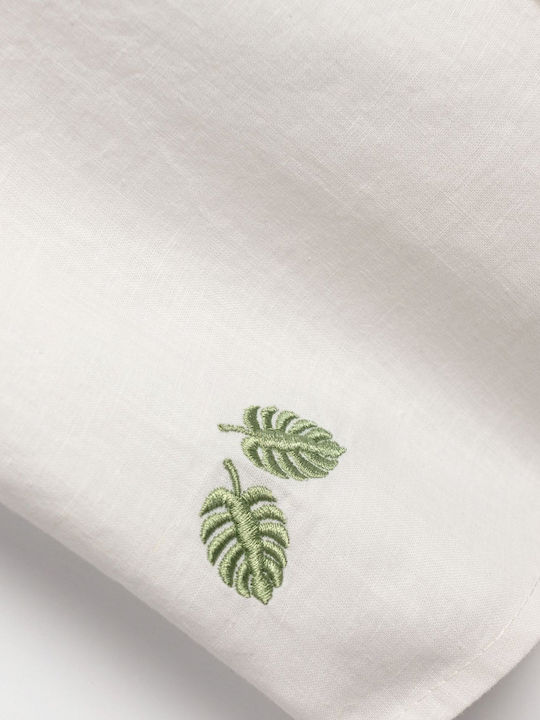 Kids Short-Sleeved Linen Ecru Shirt