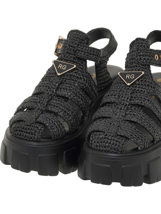 Γυναικεία Σανδάλια Flatforms Μαύρα
