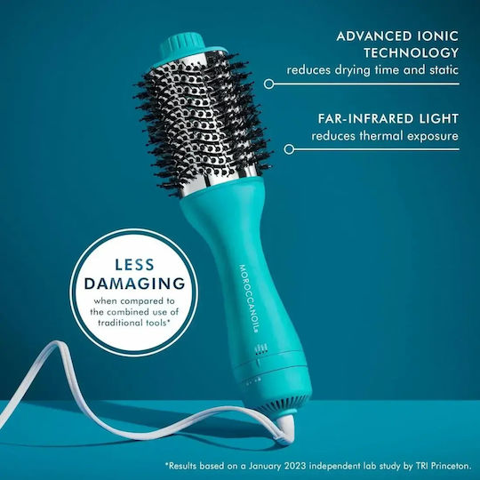 Moroccanoil 4-In-1 Blow-Dryer Electric Brush with Air for Straightening and Curls